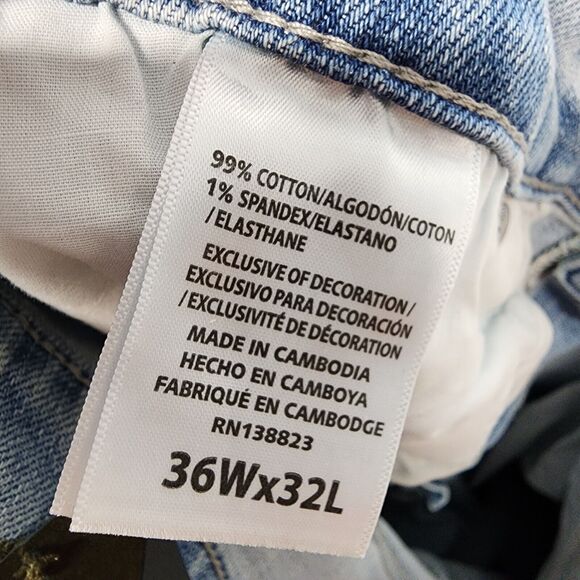 Brothers and Sons Light Wash Stretch Slim Straight Jeans Mens 36X32 Distressed - Picture 11 of 12